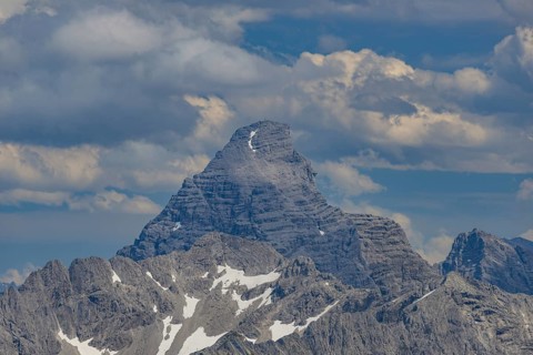 Panorama from the Koblat-Höhenweg on the Nebelhorn to the Hochvogel, 2592m, Allgäu Alps, Allgäu,