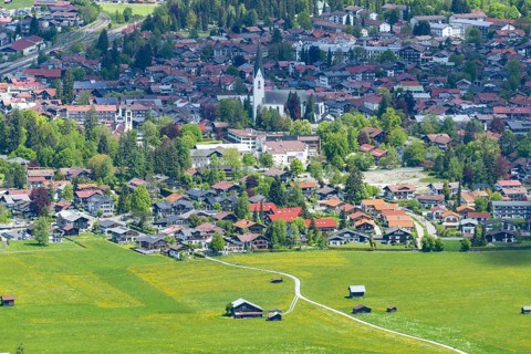 Mountain panorama from south-west on Oberstdorf, Oberallgäu, Allgäu, Bavaria, Germany, Europe