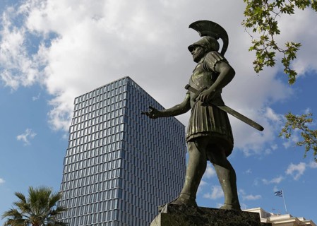 Statue of Themistocles, Athenian general and statesman in the 5th century BC, Piraeus Tower,