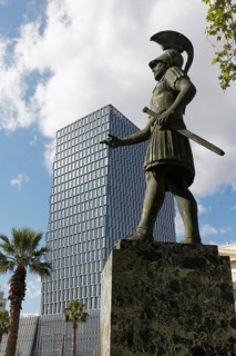 Statue of Themistocles, Athenian general and statesman in the 5th century BC, Piraeus Tower,