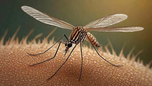 Animal, insect, mosquito, mosquito on skin, bite, close-up, AI generated, AI generated