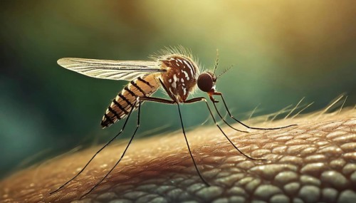 Animal, insect, mosquito, mosquito on skin, bite, close-up, AI generated, AI generated