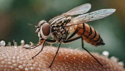 Symbol, animal, insect, close-up of a blowfly, Calliphoridae, Calliphora vicina, AI, generated, AI