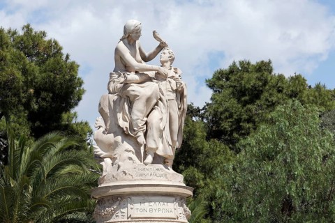 Monument to the English poet and Greek freedom fighter Lord Byron, Athens National Garden, Athens,