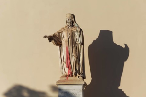 Statue of Gregory V, ecumenical patriarch, martyr, University of Athens, Greece, Europe