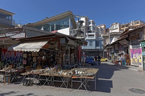 Antique shop on Abyssinia Square, Monastiraki flea market, historic old town, Athens, Greece,