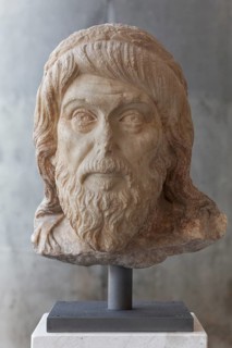 Plutarch of Athens, Neoplatonist, marble portrait bust, Acropolis Museum, Athens, Greece, Europe