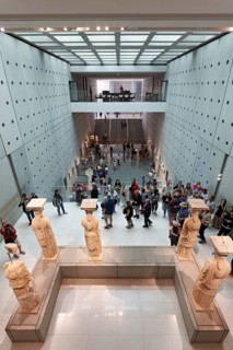 Caryatids, female statues from the Erechteion, Acropolis Museum, architect Bernard Tschumi, Athens,