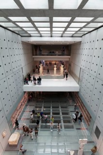 Acropolis Museum, hall with glass floor, architect Bernard Tschumi, Athens, Greece, Europe