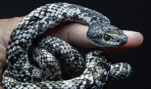 Water snake coiled around wrist AI generated