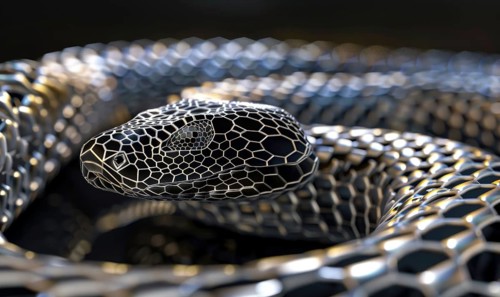 Abstract snake figure closeup AI generated