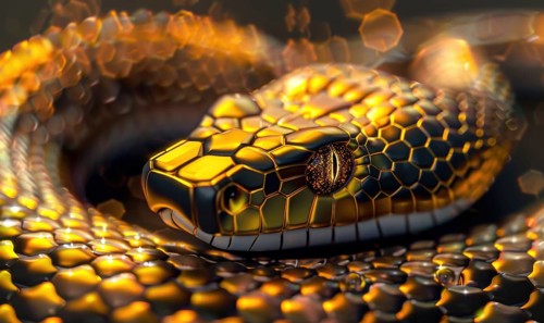 Abstract snake figure closeup AI generated