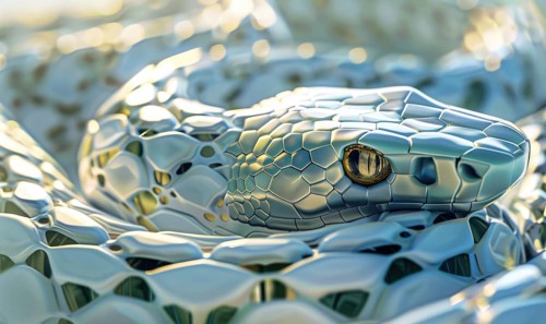 Abstract snake figure closeup AI generated