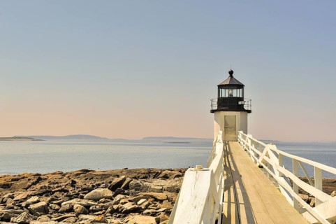 Marshall Point Lighthouse on Penobscot Bay, Port Clyde Maine USA on the Saint George Peninsula at