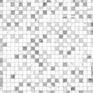 Black and white grid pattern made up of small squares creating a mosaic-like texture