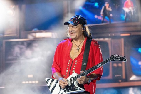 Guitarist Matthias Jabs from the band Scorpions at the Wacken Open Air in Wacken. The traditional