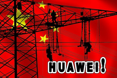 Symbolic image, Huawei, Germany, China, surveillance, social spider web, trade dispute, punitive