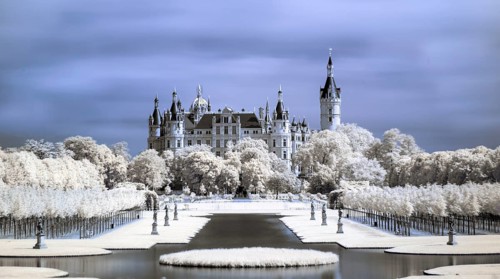 Schwerin Castle Infrared blue Schwerin Germany