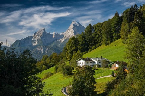 Maria Gern and Watzmann, Berchtesgadener Land, Upper Bavaria, Bavaria, Germany, Europe