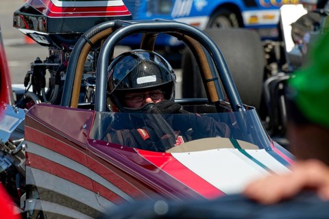 Motorsport, drag racing, pilot in a race car, Napierville, Province of Quebec, Canada, North