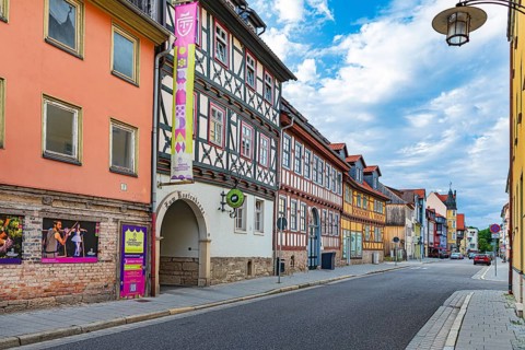 Ernestinerstrasse in Meiningen, Thuringia, Germany, Europe