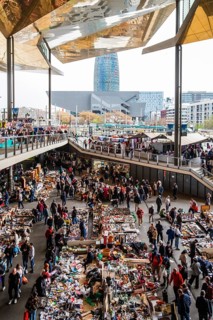 Flea market Mercat dels Encants in Barcelona, Spain, Europe