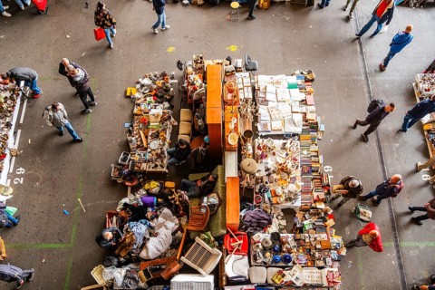 Flea market Mercat dels Encants in Barcelona, Spain, Europe