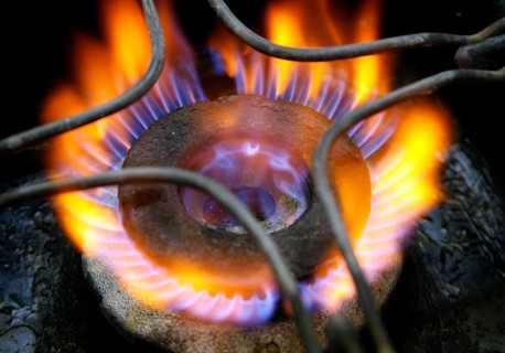 Berlin, 07.01.2009, Gas cooker, gas flame, Berlin, Germany, Europe