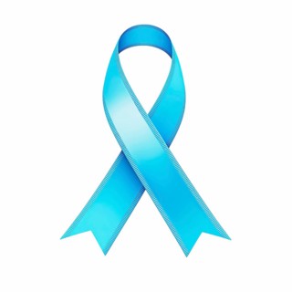 Light blue ribbon over a transparent background. Symbol of prostate cancer and trisomy awareness.