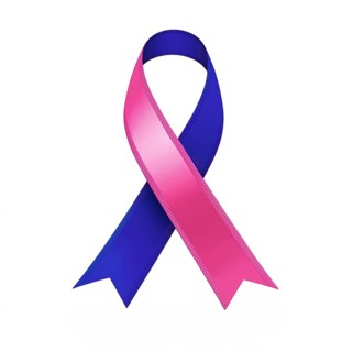Pink and blue ribbon over a transparent background. Symbol of infant loss and pregnancy loss