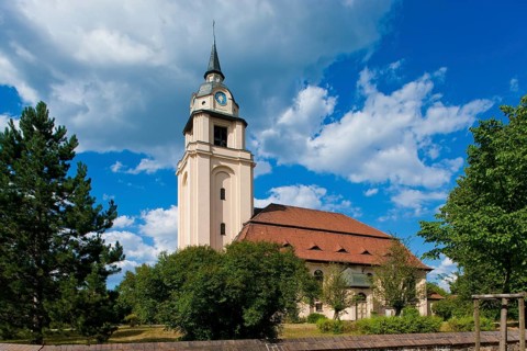 The former Altdöbern church was destroyed in an arson attack on 12 May 1914. Reconstruction only