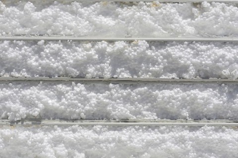 Background of isowall cladding on a building site. Isowall is made of polystyrene sandwiched