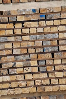 Piles of timber cut from Pinus radiata wait their turn for despatch from the sawmill