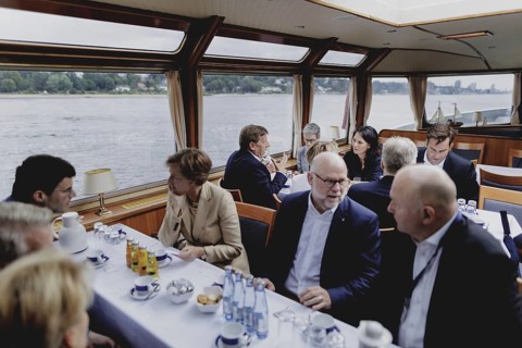 Annalena Bärbock (Bündnis 90/Die Grünen), Federal Foreign Minister, photographed during a boat trip