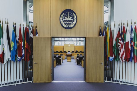 Courtroom at the International Tribunal for the Law of the Sea, photographed in Hamburg, 26 July