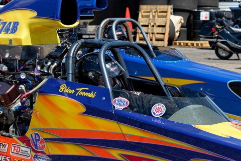 Motorsport, drag racing, pilot in a race car, Napierville, Province of Quebec, Canada, North
