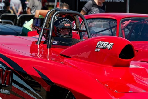 Motorsport, drag racing, pilot in a race car, Napierville, Province of Quebec, Canada, North