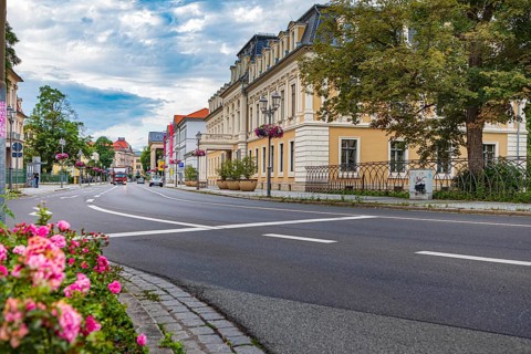 Bernhardstrasse in Meiningen, Thuringia, Germany, Europe