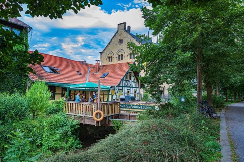 Bleichgraben in Meiningen, Thuringia, Germany, Europe