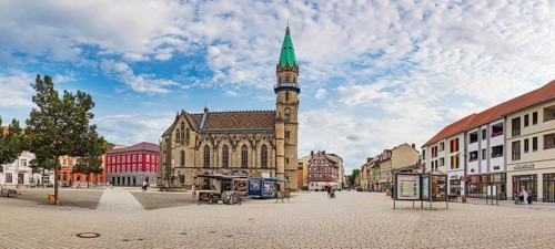 Town church on the market square in Meiningen, Thuringia, Germany, Europe
