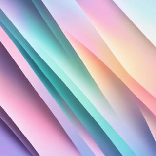Layered abstract shapes in a pastel gradient of pink, blue, purple, and peach, AI generated