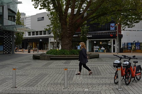 CHRISTCHURCH, NEW ZEALAND, FEBRUARY 24, 2022: An inner city block takes on a new look from the