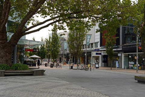CHRISTCHURCH, NEW ZEALAND, FEBRUARY 24, 2022: An inner city block takes on a new look from the