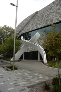 CHRISTCHURCH, NEW ZEALAND, FEBRUARY 24, 2022: The Christchurch conference Centre, Te Pae, dominates