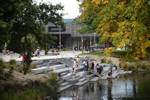 CHRISTCHURCH, NEW ZEALAND, FEBRUARY 24, 2022: An inner city block takes on a new look from the