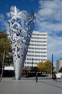 CHRISTCHURCH, NEW ZEALAND, APRIL 20, 2018: The iconic chalic stands in Cathedral Square in