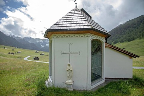 Maria Schnee Chapel in Pfundser Schey, Pfunds, Tyrolean Oberland, Austria, Europe