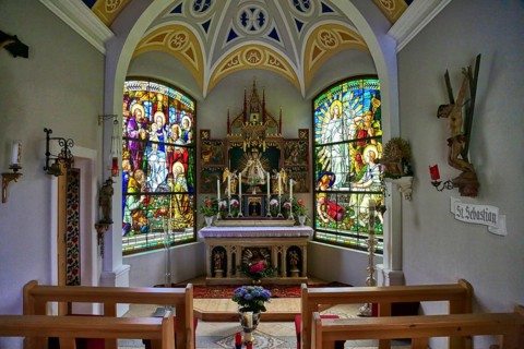 Maria Schnee Chapel in Pfundser Schey, Pfunds, Tyrolean Oberland, Austria, Europe