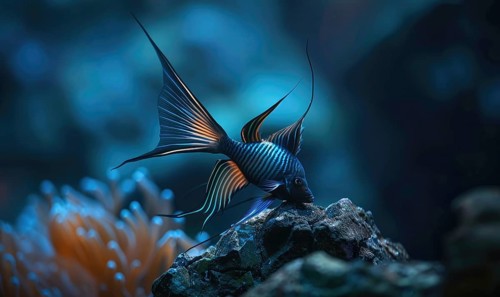 Angelfish in the water closeup AI generated