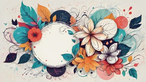 Floral brochure design template with copyspace. Abstract modern floral background design template.